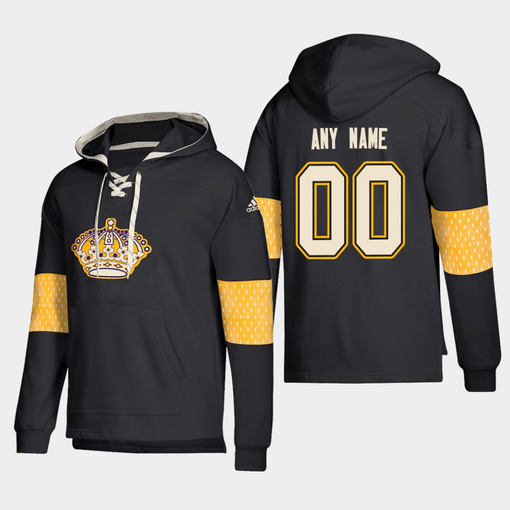 Men NHL Los Angeles Kings Custom Pullover Hoodie Black jerseys